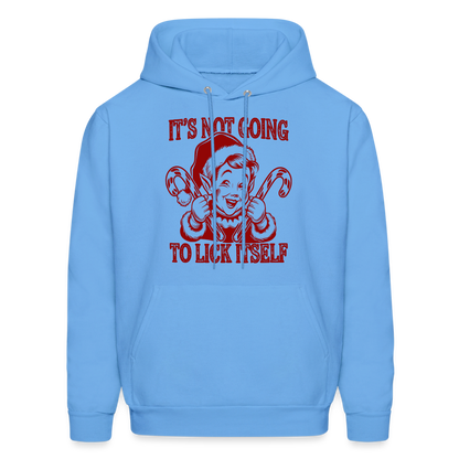 It's Not Going To Lick Itself (Naughty Christmas Elf) Hoodie - carolina blue