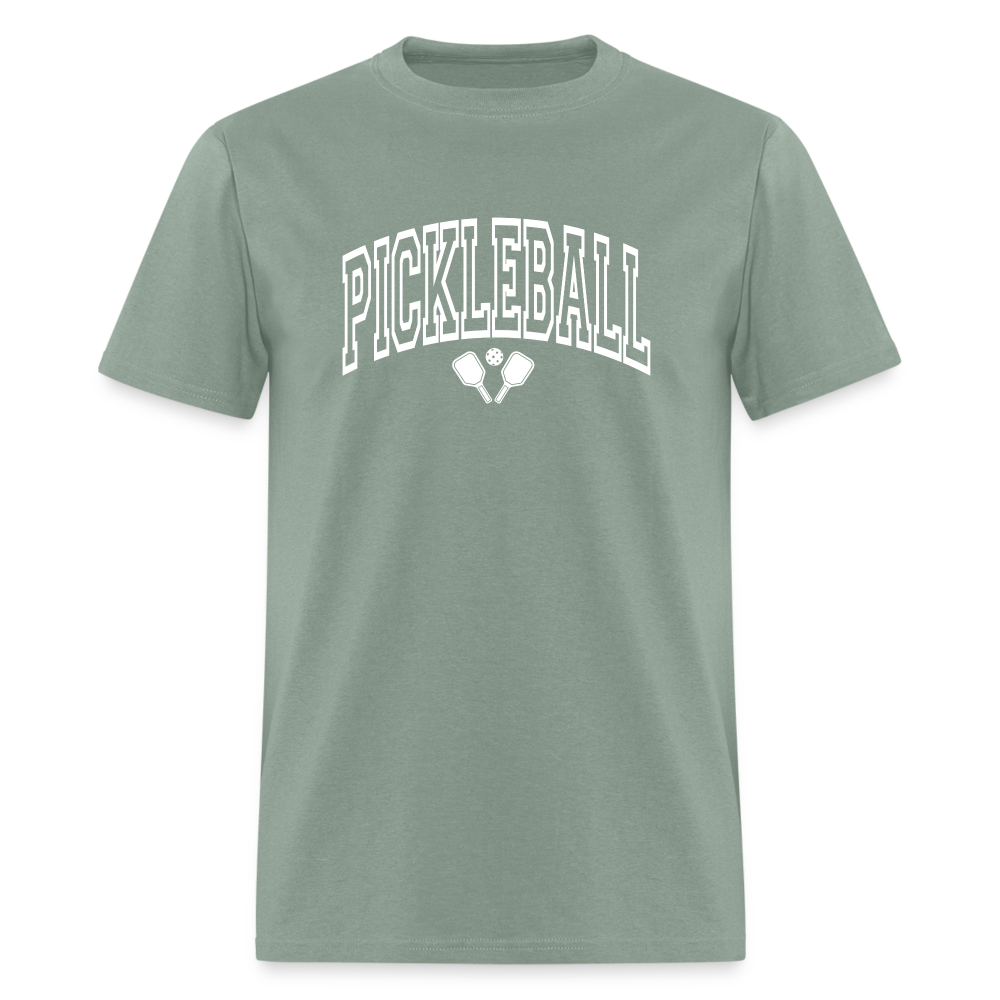 Pickleball T-Shirt (White Arch Letters) - sage