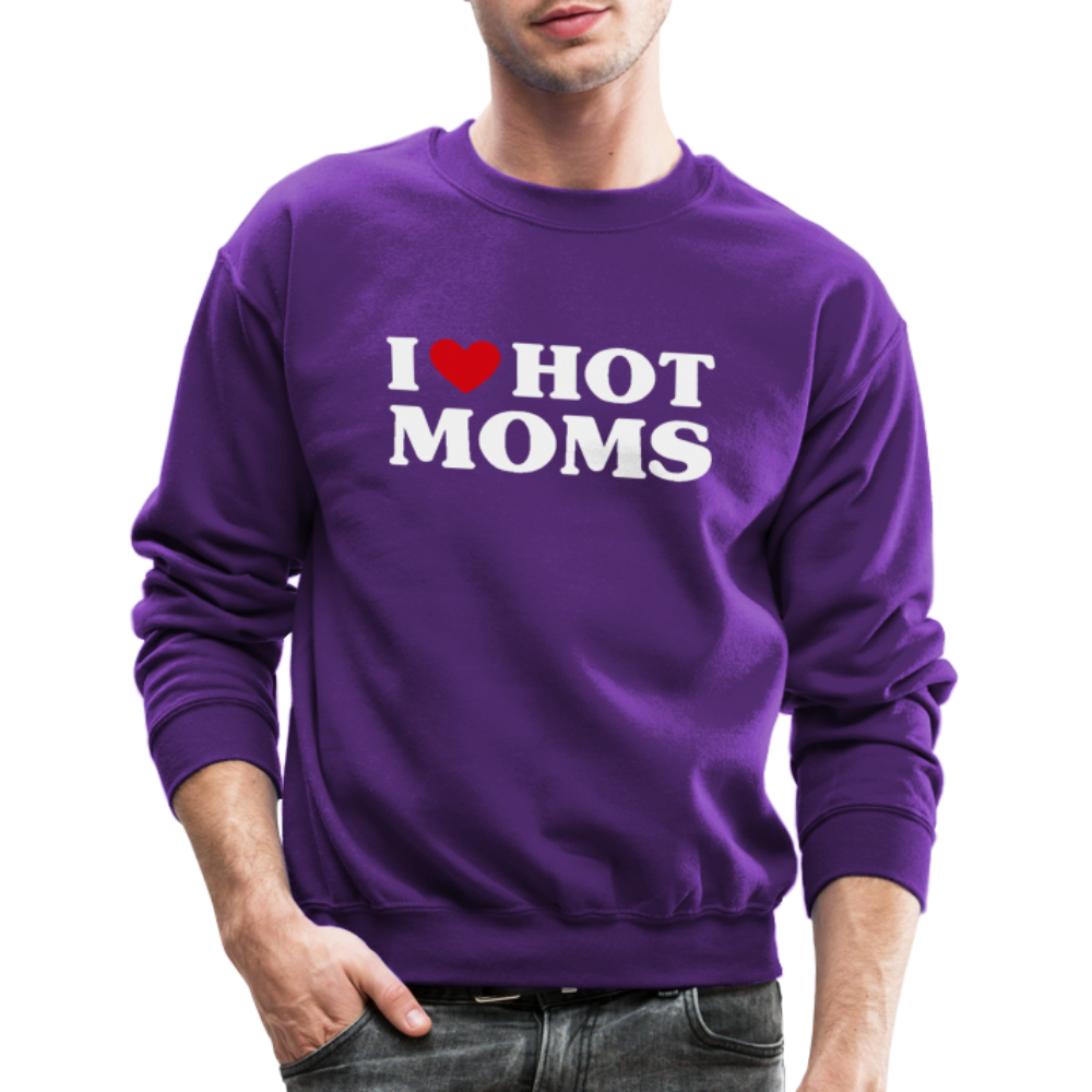 I Heart Hot Moms (Funny I Love Hot Moms) Sweatshirt - purple