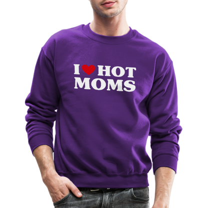 I Heart Hot Moms (Funny I Love Hot Moms) Sweatshirt - purple