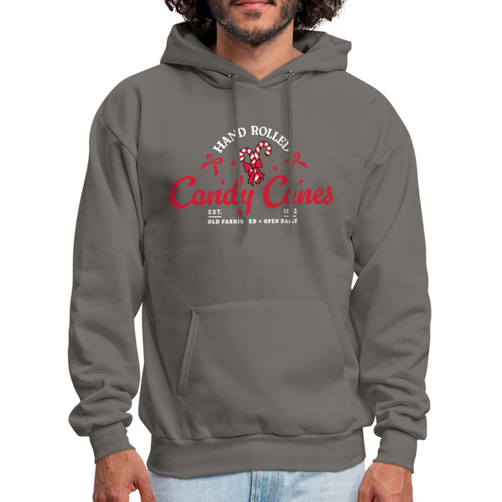 Hand Rolled Candy Canes Hoodie - asphalt gray