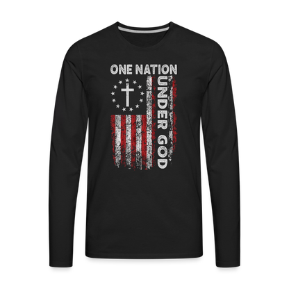 One Nation Under God Men's Premium Long Sleeve T-Shirt - black