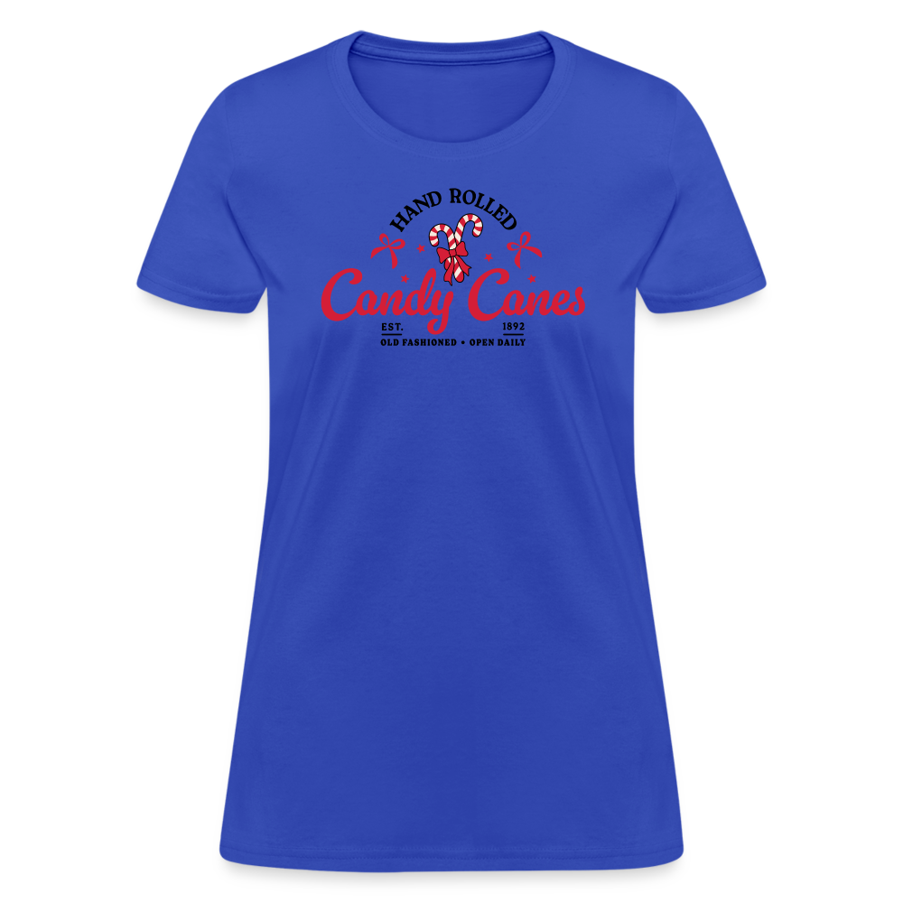 Hand Rolled Candy Canes Women's T-Shirt - royal blue