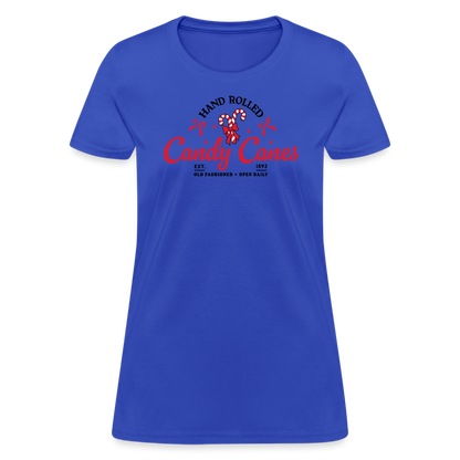 Hand Rolled Candy Canes Women's T-Shirt - royal blue