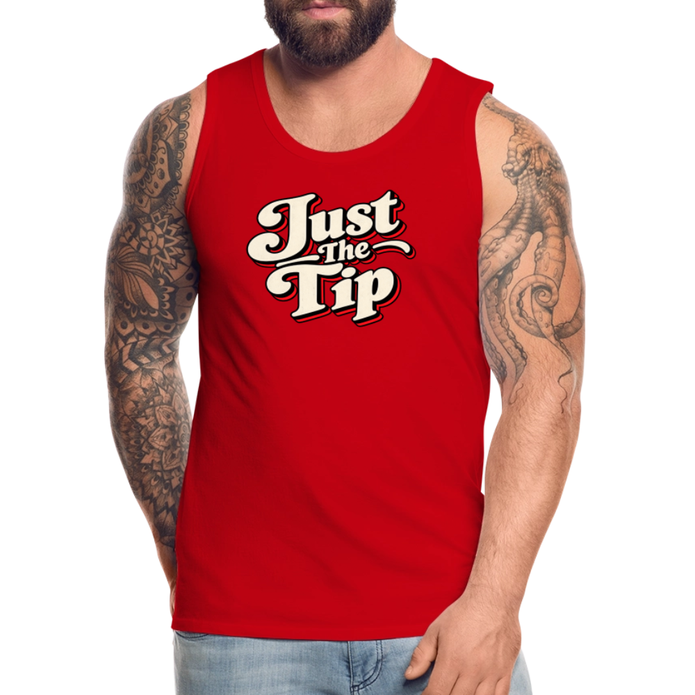 Just the Tip Funny Adult Humor Tank Top Color: Deep Navy