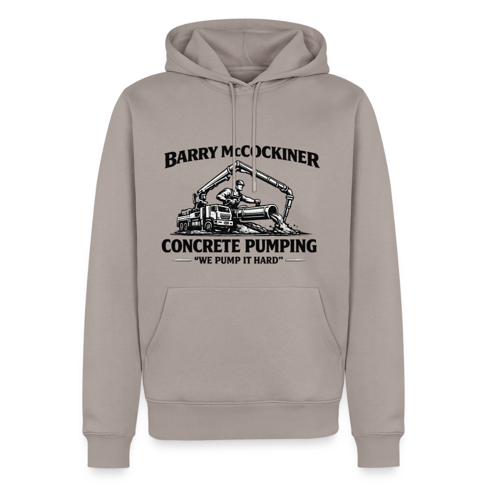Barry McCockiner Concrete Pumping Funny Hoodie Color: Taupe