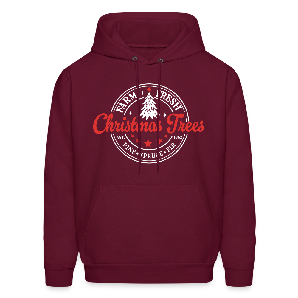 Farm Fresh Christmas Trees Hoodie - burgundy