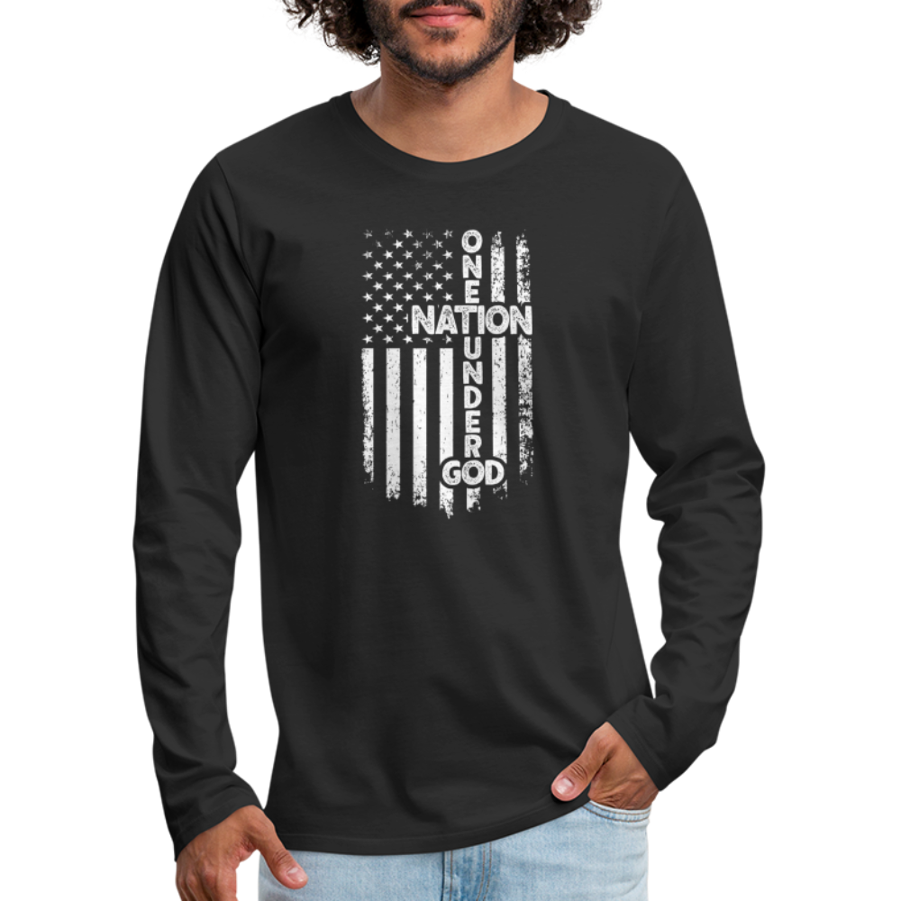 One Nation Under God Men's Premium Long Sleeve T-Shirt - black