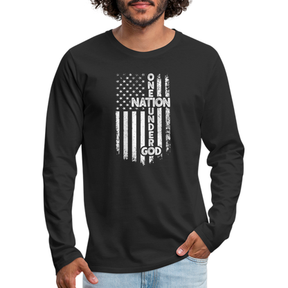 One Nation Under God Men's Premium Long Sleeve T-Shirt - black