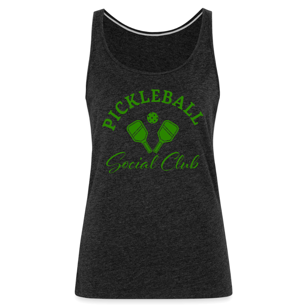 Pickleball Social Club Women’s Premium Tank Top - charcoal grey