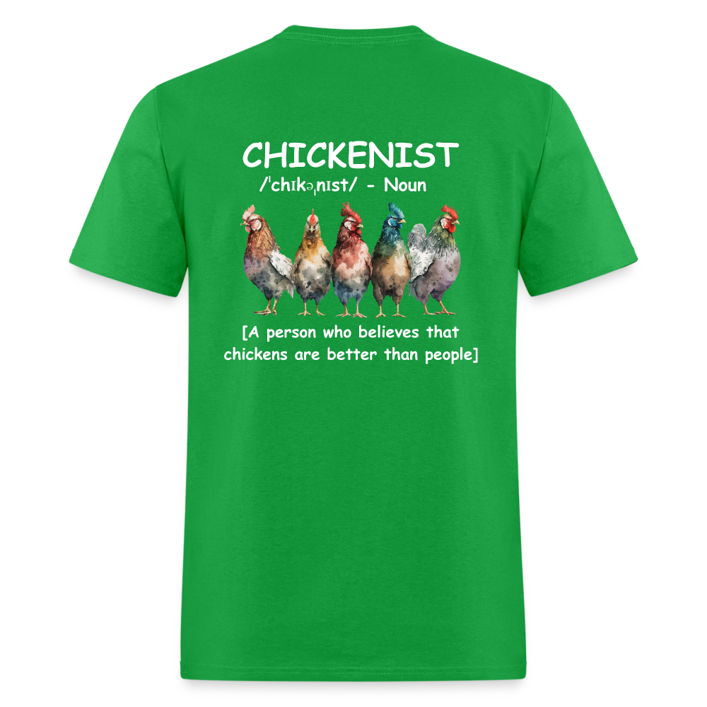 Chickenist T-Shirt (double sided print) - bright green