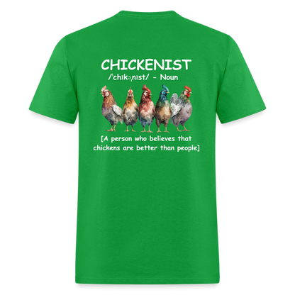 Chickenist T-Shirt (double sided print) - bright green