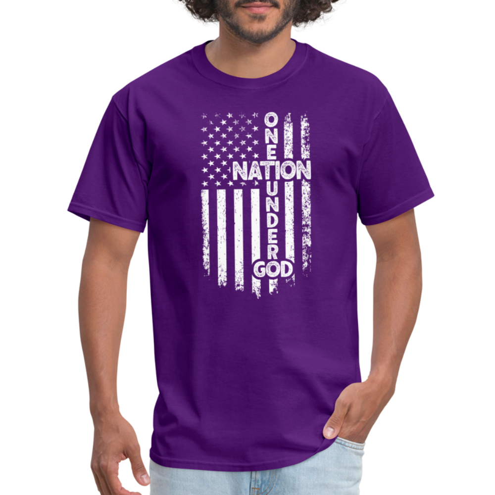 One Nation Under God T-Shirt - purple