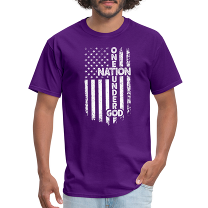 One Nation Under God T-Shirt - purple