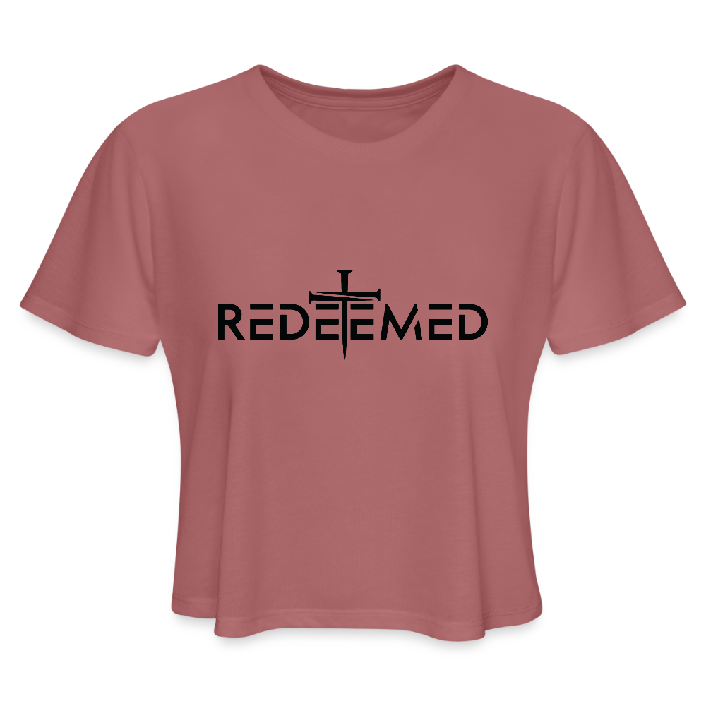 Redeemed Women's Cropped T-Shirt - mauve