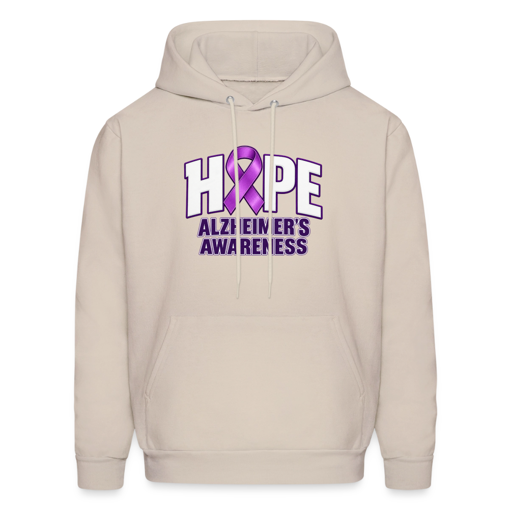 Hope Alzheimer’s Awareness Hoodie – Purple Ribbon Support Hoodie Color: Sand