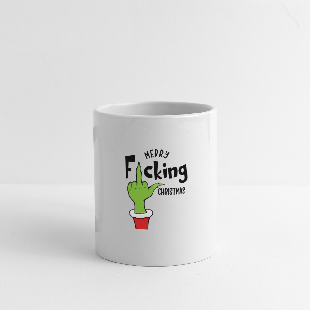 Merry F*cking Christmas Grumpy Middle Finger Coffee Mug - white