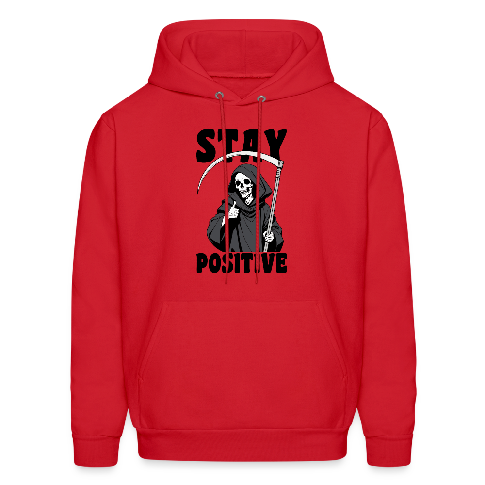 Stay Positive (Grim Reaper) Hoodie - red