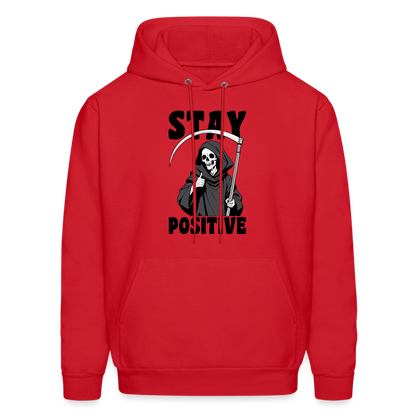 Stay Positive (Grim Reaper) Hoodie - red