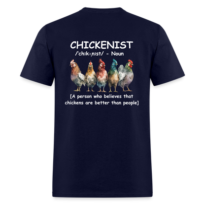 Chickenist T-Shirt (double sided print) - navy