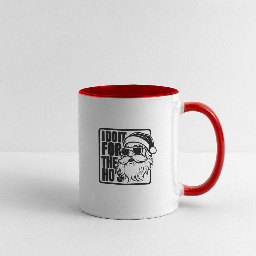 I Do It for the Ho's Funny Christmas Coffee Mug - white/red