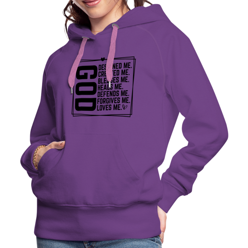 GOD Designed Me Women’s Premium Hoodie - purple 