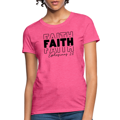 Faith Ephesians 2:8 Women's T-Shirt - heather pink