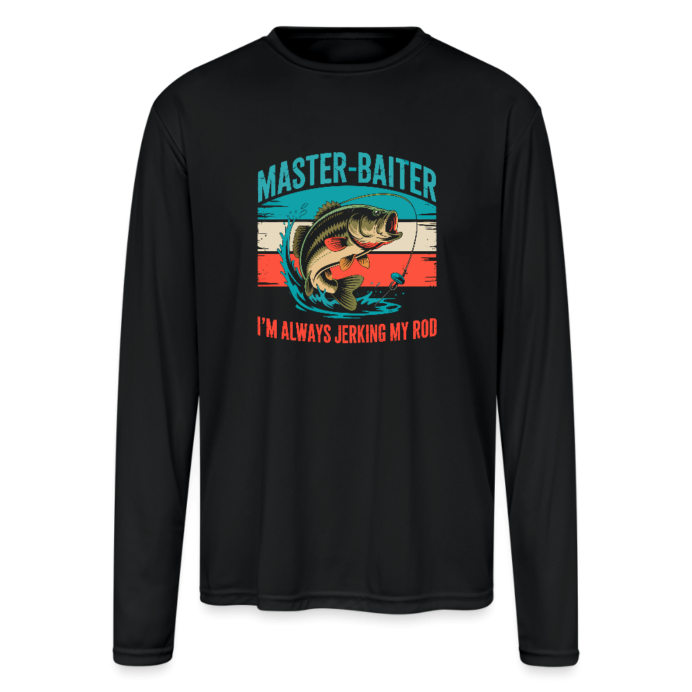 Master Baiter I’m Always Jerking My Rod Fishing UV Shirt - black