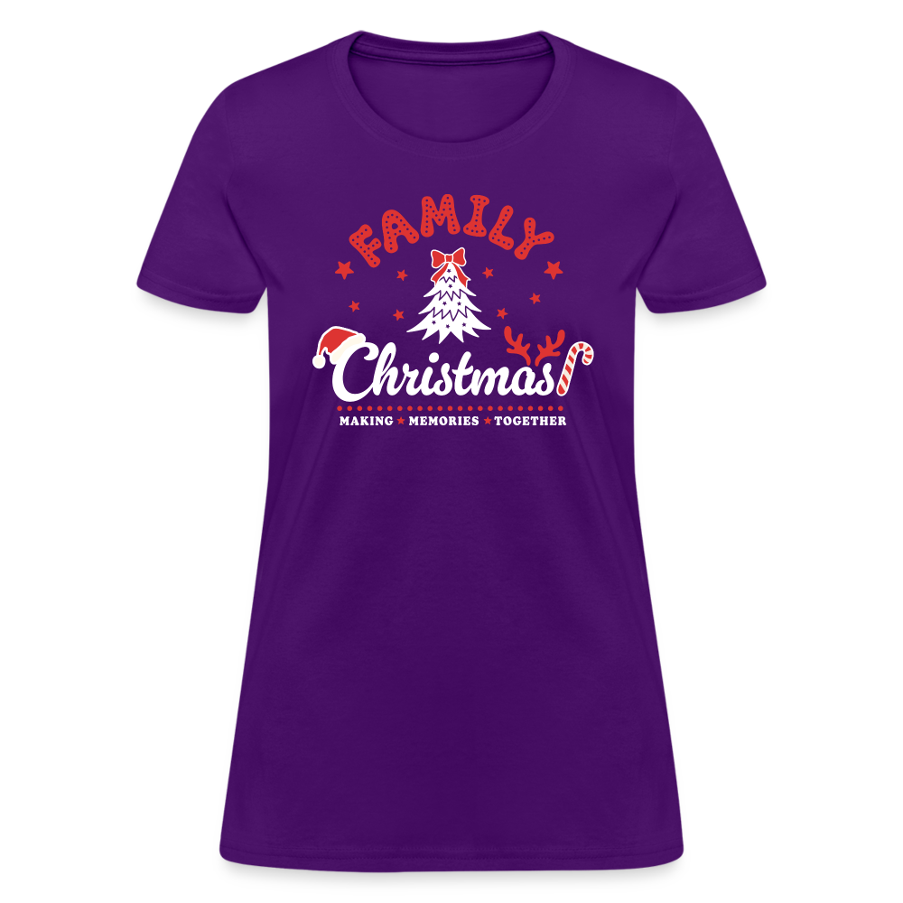 Family Christmas Making Memories Together Women's Contoured T-Shirt - purple