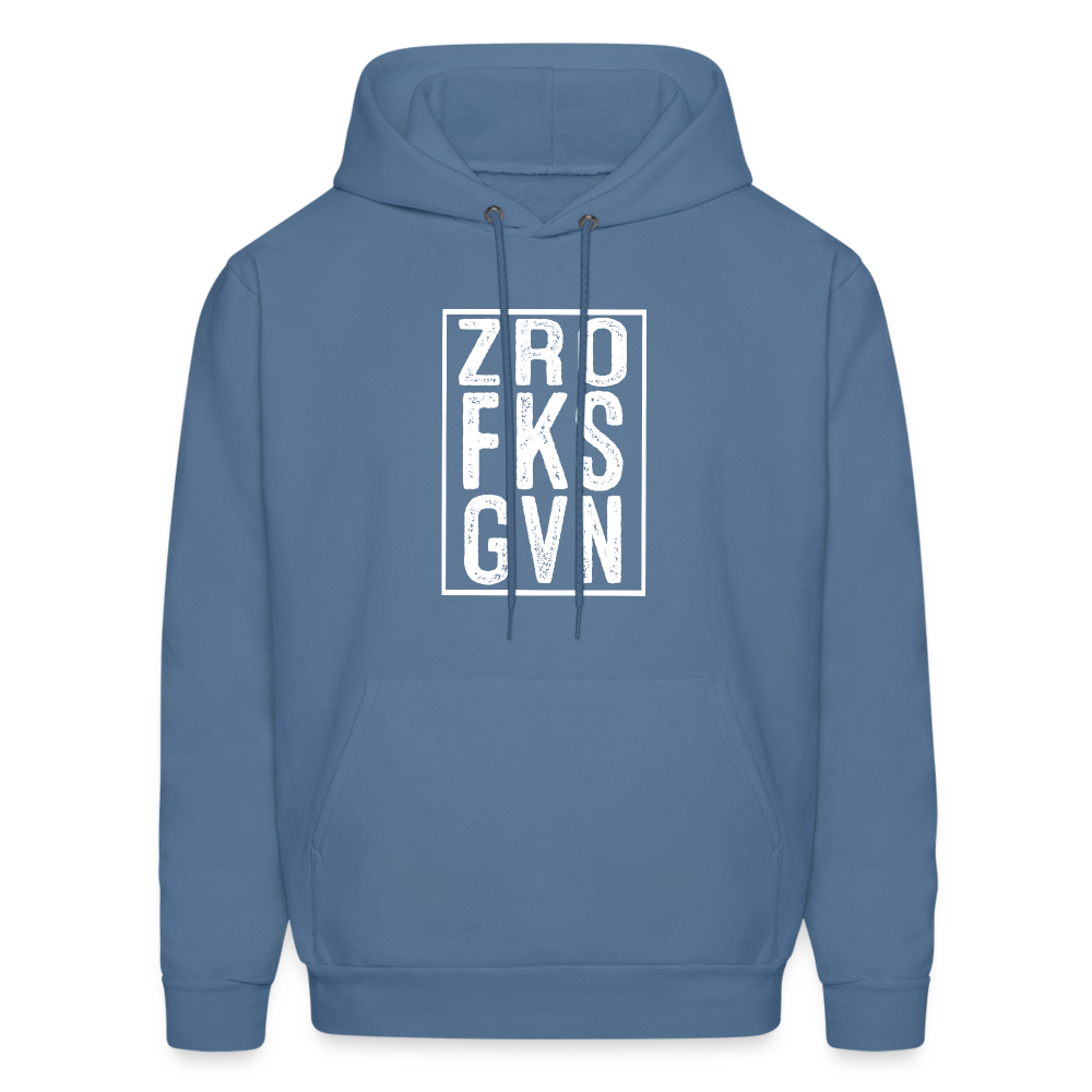 ZRO FKS GVN (Zero Fucks Given) Hoodie - denim blue