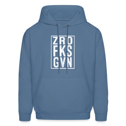 ZRO FKS GVN (Zero Fucks Given) Hoodie - denim blue