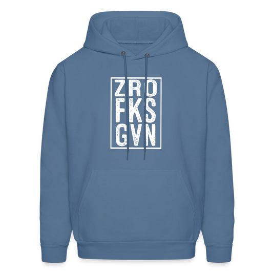 ZRO FKS GVN (Zero Fucks Given) Hoodie - denim blue