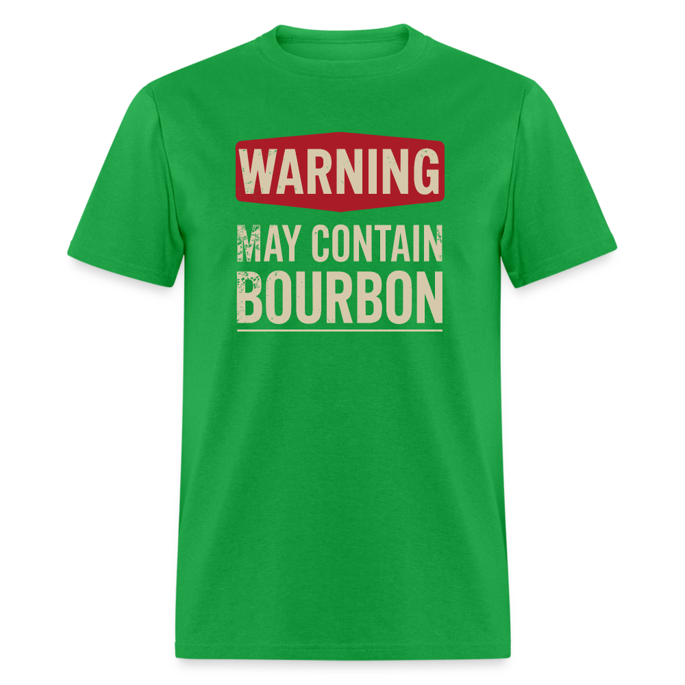 Warning May Contain Bourbon T-Shirt - bright green