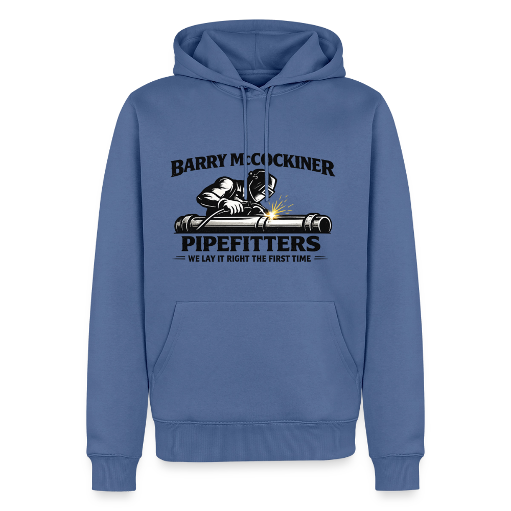 Barry McCockiner Pipefitters Funny Adult Hoodie Color: stone blue