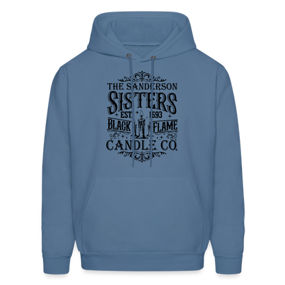 The Sanderson Sisters Black Flame Candle Co. Hoodie (Halloween) - denim blue