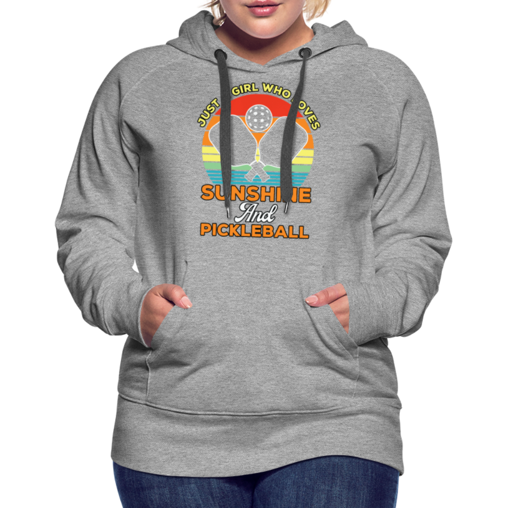 Just A Girl Who Loves Sunshine and Pickleball Premium Hoodie - heather grey