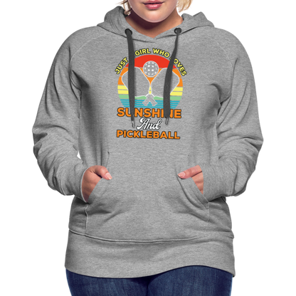 Just A Girl Who Loves Sunshine and Pickleball Premium Hoodie - heather grey