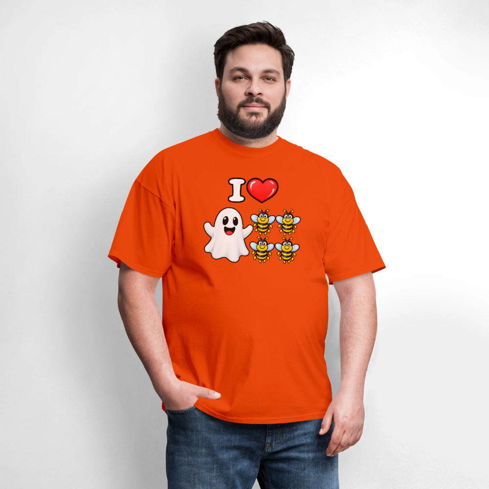 I Heart Boo Bees T-Shirt – Funny Halloween Adult Humor - orange