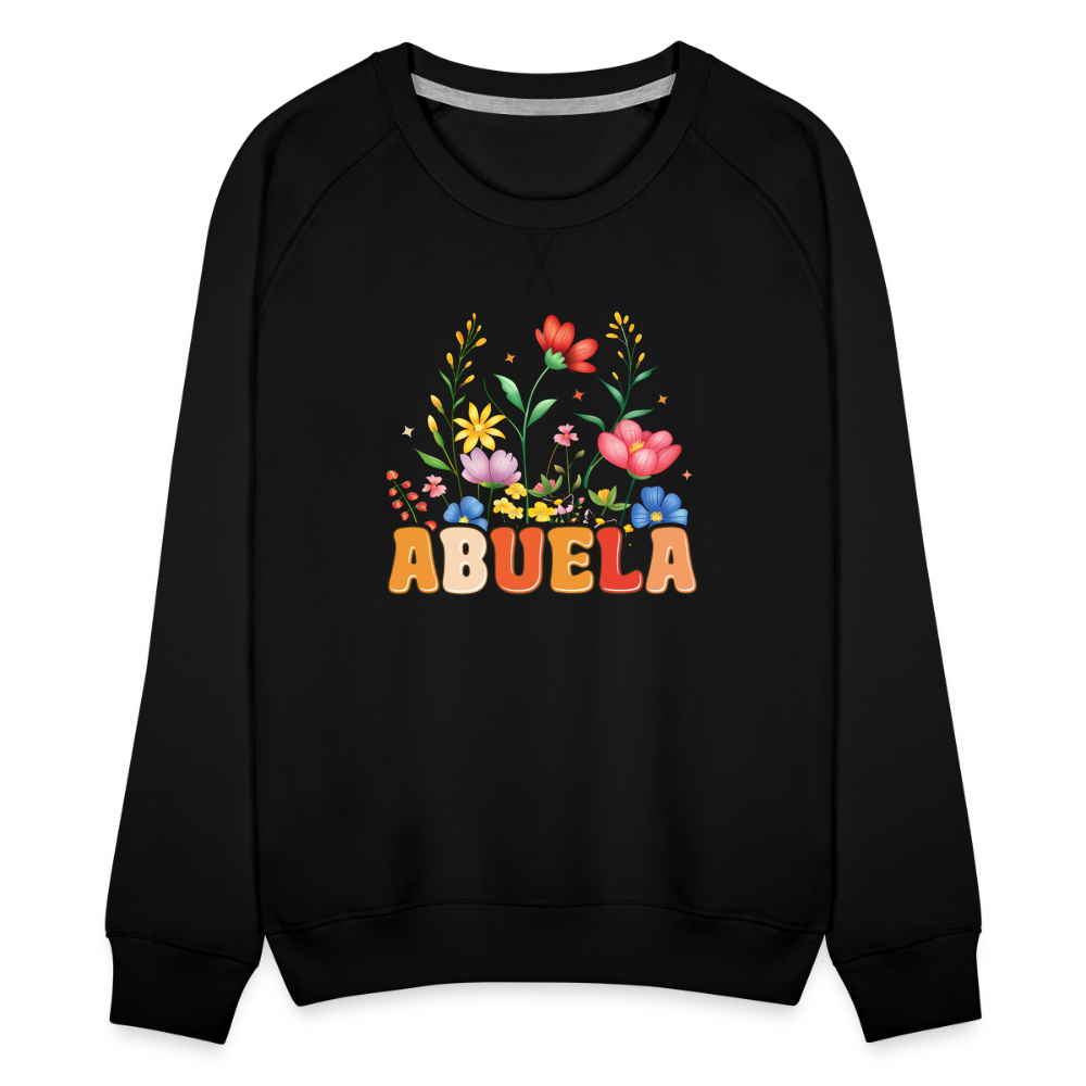 Abuela Women’s Premium Sweatshirt with Floral Design - black