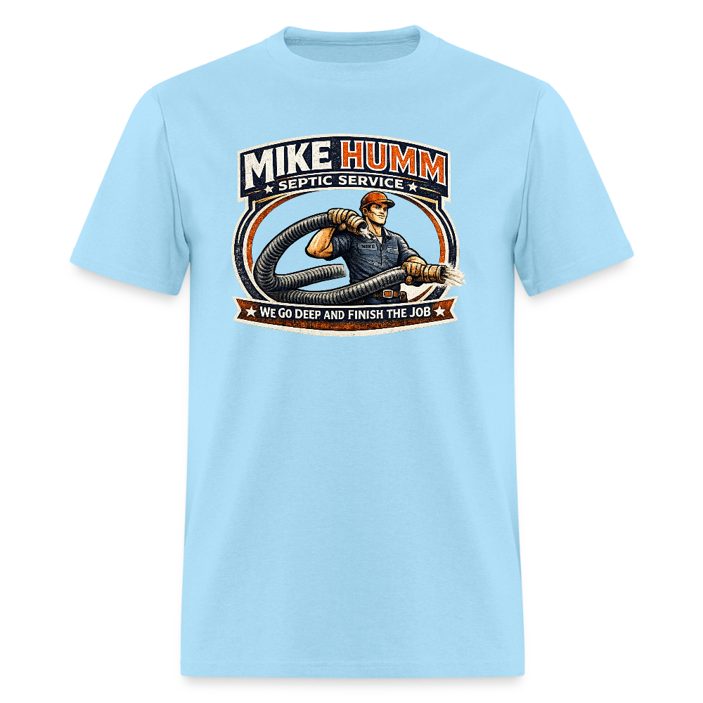 Mike Humm Septic Service T-Shirt Funny Adult Humor Tee Color: heather gray
