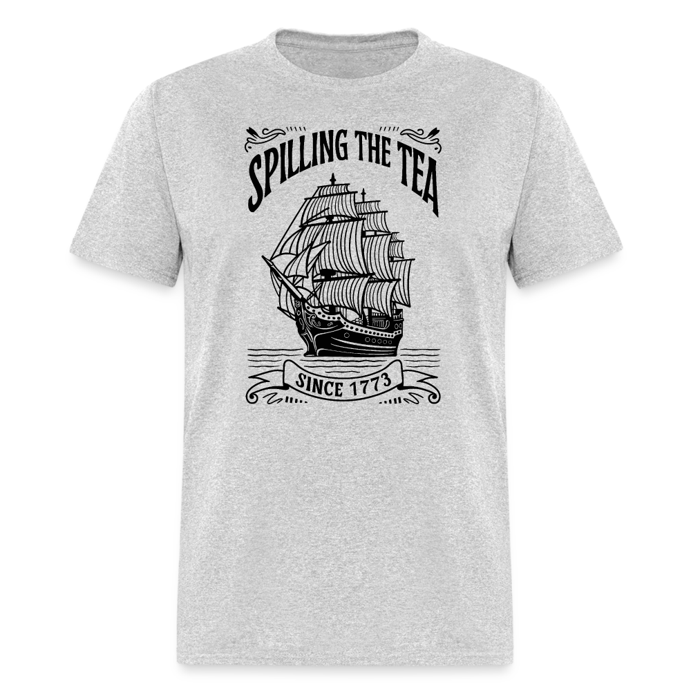 Spilling The Tea Sine 1773 T-Shirt - heather gray