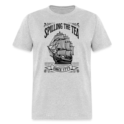 Spilling The Tea Sine 1773 T-Shirt - heather gray