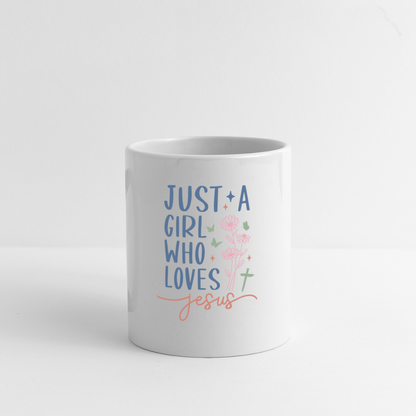 Just A Girl Who Loves Jesus Coffee Mug - white