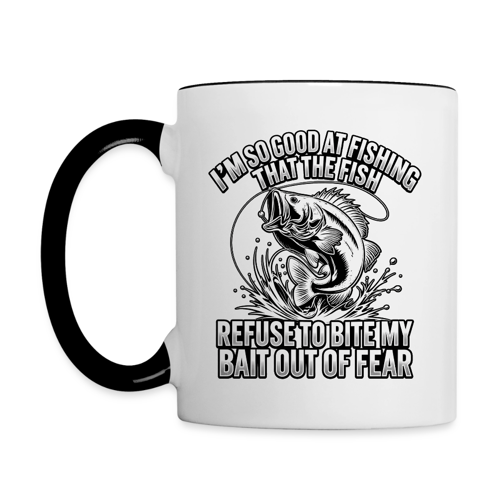 I’m So Good at Fishing the Fish Refuse to Bite Ceramic Mug - white/black