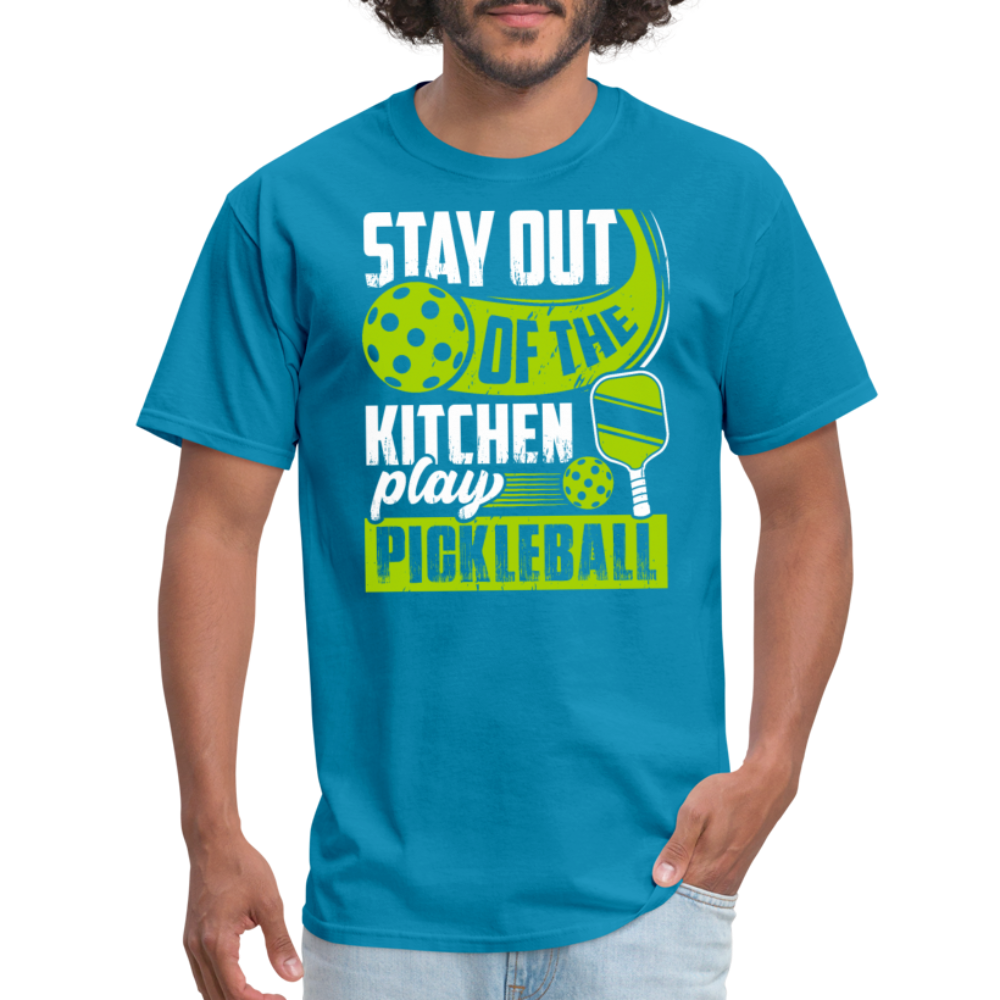 Stay Out Of The Kitchen Play Pickleball T-Shirt - turquoise