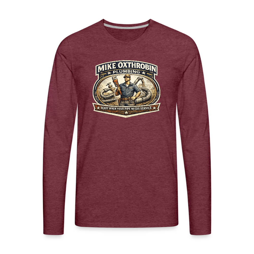 Mike Oxthrobin Plumbing Long Sleeve Funny Humor Shirt Color: white