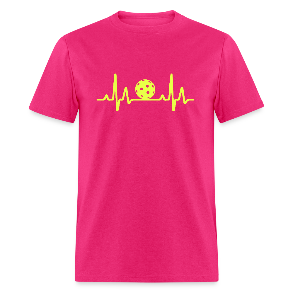 Pickleball Heartbeat T-Shirt - fuchsia