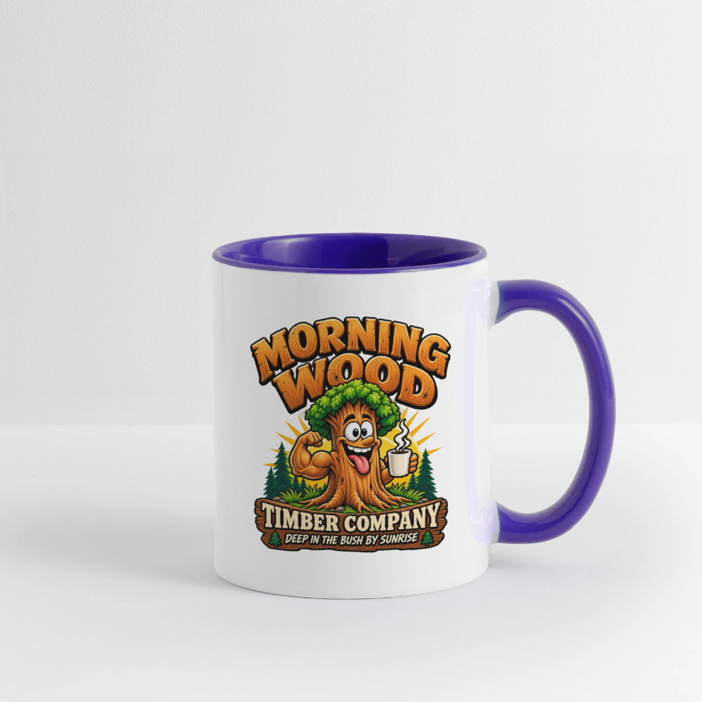 Morning Wood Timber Company Funny Ceramic Coffee Mug – Adult Humor Color: White/Black