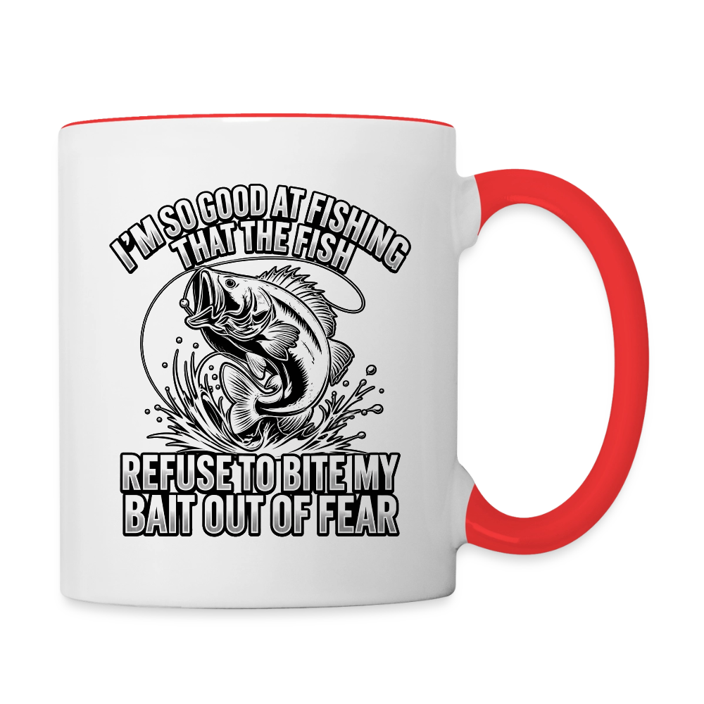 I’m So Good at Fishing the Fish Refuse to Bite Ceramic Mug - white/red