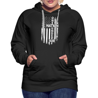 One Nation Under God Women’s Premium Hoodie - black